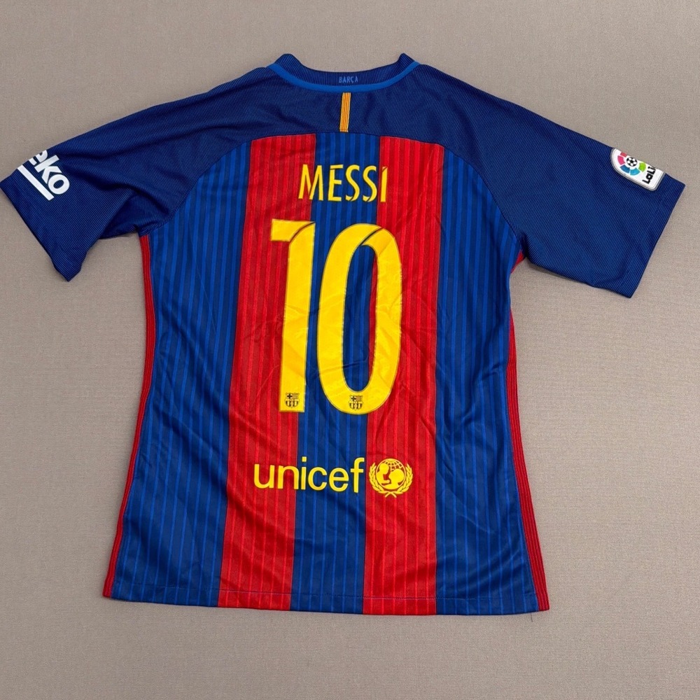 Nike FC Barcelona 2016-17 Messi 10 Home Jersey Blue Red Soccer Kit 776850-410 M